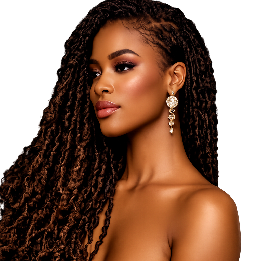 Elegant model wearing luxury hair accessories